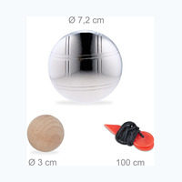 Jeu de boules de pétanque en acier inoxydable, jeu de bocce durable et portable pour le jardin avec boîte en bois