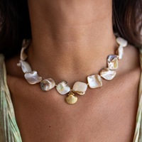 Collar de Conchas Irregulares de Verano para Vacaciones en la Playa, Resistente al Agua y al Desgaste, con Diseño Personalizado para Mujer, Estilo Europeo y Estadounidense