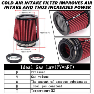 Filtro de Aire de 76mm, Tipo Hongo, Color Rojo, para Mejorar el Rendimiento del Automóvil, 3-4 Pulgadas - Product Image 5