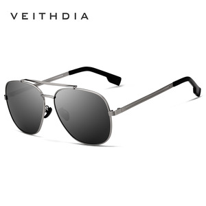 Veithdia Men's Square <b>Frame</b> Polarized Sunglasses Metal UV400 Fashion Outfits - Product Image 5