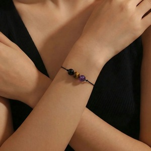 Pulsera de Cristal de Piedra Natural con Tarjeta, Buena Suerte, Protección, Alivio de la Ansiedad, Sanación Emocional, Joyería Unisex, Regalo - Product Image 3