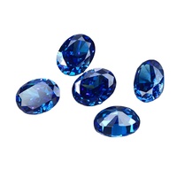 Pierre principale de bague en zircon bleu poli, taille fleur de glace, forme ovale, haute teneur en carbone, qualité Gem 9A, vente en gros