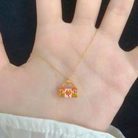 Délicat 18K Plaqué Or Lien Chaîne Petit Sac Pendentif Collier pour Femmes Accessoires de Bijoux à la Mode