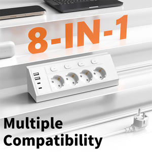 Großartige DE <span class=keywords><strong>PL</strong></span> Europa Egygold Icam 8-fach Steckdosenleiste mit Stromverteiler für Zuhause - Product Image 4