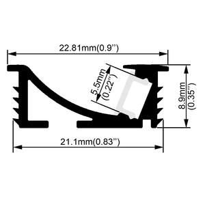 Profilé en aluminium <span class=keywords><strong>LED</strong></span> à émission de lumière latérale pour vitrine - Product Image 2