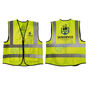 कस्टम उच्च दृश्यता परावर्तक फ्लोरोसेंट कार्यकर्ता बनियान पॉलिएस्टर निर्माण सुरक्षा बस्तियां सड़क सुरक्षा स्टॉक - Product Image 1