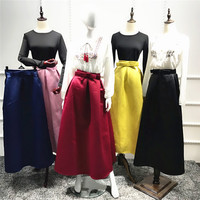 Loriya Grande Promotion Jupe Femme Musulmane Jupe Solde Couleurs Unies Vêtement Islamique