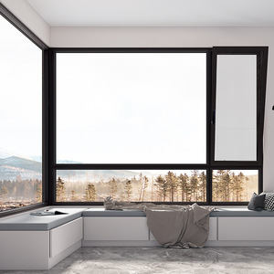 Cadre en <span class=keywords><strong>aluminium</strong></span> personnalisé Charnière de fenêtre à battant à <span class=keywords><strong>double</strong></span> <span class=keywords><strong>vitrage</strong></span> pour la maison Fenêtre insonorisée à coupure thermique OEM ODM <span class=keywords><strong>Prix</strong></span> de gros - Product Image 3