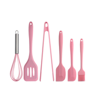 Set Peralatan Masak Silikon Ramah Lingkungan Bebas BPA, Tahan Panas, Aman untuk Mesin Cuci Piring, dengan Spatula
