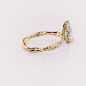Bague en diamant de culture certifié IGI pour mariage et fiançailles en or jaune/blanc et or rose massif 18 carats - Product Image 3