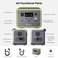 Station d'alimentation solaire à charge rapide Fossibot F800 800W 512Wh avec batterie Lifepo4, portable pour ordinateurs portables, smartphones, appareils photo