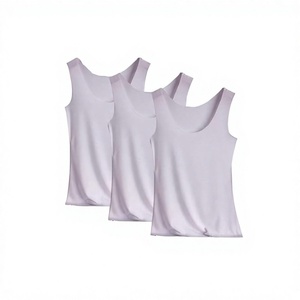 Ladies Summer Wear Breathable Knitted Casual Ice <b>Silk</b> Seamless Slimming Solid Color Sleeveless Modal Scoop Neck <b>Camisole</b> Tank - Product Image 3