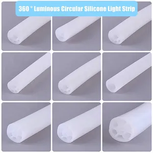 Bande <span class=keywords><strong>LED</strong></span> néon en silicone, <span class=keywords><strong>tube</strong></span> flexible étanche IP67, ruban en gel de silice rond 270/360°, diffuseur de canal SMD2835 12V/24V pour jardin et extérieur - Product Image 4