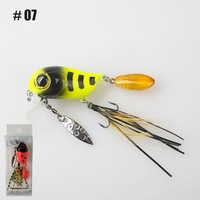 Leurre de surface Micro Minnow 38mm/5g avec lame rotative à plumes pour la pêche au bar, à la perche et à la truite en eau douce