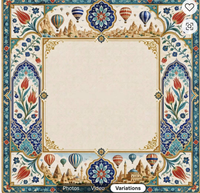 Tapis de table Mahjong en néoprène pliable et lavable, antidérapant, motif floral turc, 33 pouces, pour ballon à air chaud
