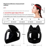 Casque de moto électrique HNJ ABS avec oreilles de chat pour femme, intégral, été, vente en gros usine