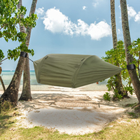 Tente Hamac de Camping avec Moustiquaire Sangle d'Arbre Balançoire Étanche Pluie Forte Légère
