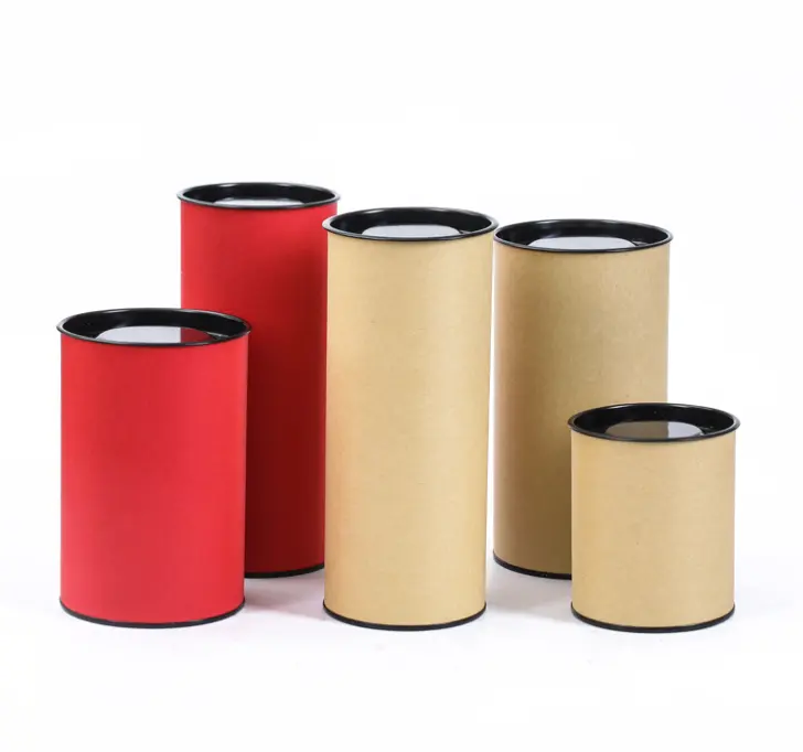 Fabrik <span class=keywords><strong>runde</strong></span> papier dosen kraft papier zylinder nach farbe druck tee dosen