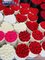 Rose éternelle fabuleuse dans des boîtes en cuir de luxe pour la fête des mères, roses éternelles, fleurs éternelles, boîte à fleurs éternelle