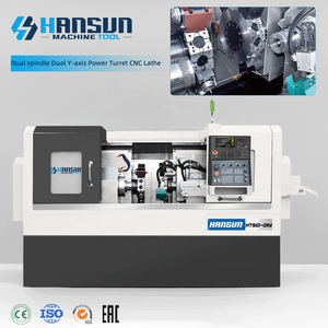 Torno CNC de Doble Husillo y Doble Torreta de Alto Torque HANSUN, Torno CNC de Trabajo Mediano para Procesamiento de Metal HTS10-DIIY - Product Image 1