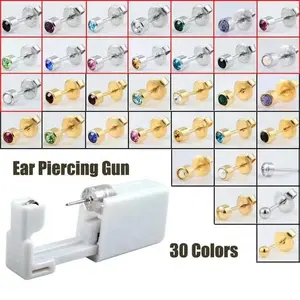 Einweg-Steril-Piercing-Einheit für Edelstein-Nasen stecker Piercing Gun Piercer Tool Machine Kit Ohrring Stud Body Jewelry