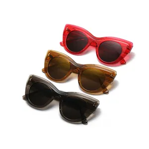 New Fashion Outdoor UV400 Farbverlauf bunte Cat Eye Sun Shades Brille Rahmen Frauen Vintage