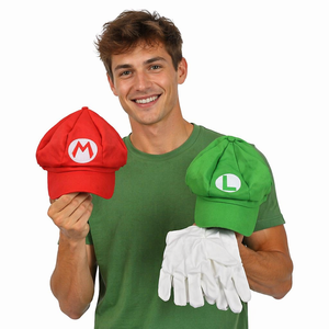 Nouveau style, vente directe d'usine, déguisement amusant, cosplay, chapeaux et casquettes Super <span class=keywords><strong>Mario</strong></span> <span class=keywords><strong>pas</strong></span> chers pour adultes avec gants pour fête MFJ-0051 - Product Image 1