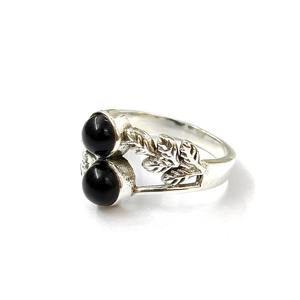 Bague en onyx noir, argent sterling 925, bague en pierre précieuse, onyx noir, collection artisanale, bagues fines, bijoux en argent, prix de gros - Product Image 2