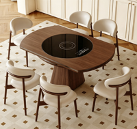Table et chaises multi-usages extensibles en bois massif de style français, adaptées aux hôtels, restaurants et maisons