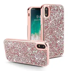 TPU PC Electroplate diamond glitter back cover phone case for samsung galaxy s10 s10 plus for iphone 11 pro max SE2