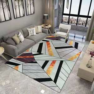 Tamanho personalizado moderno chá e mesa de café tapete impresso cor grande área quarto tapete lavável máquina feita para Camping Use - Product Image 5