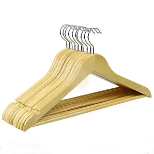 Free Sample hot selling natural round head Closet clothes women wooden hangers for clothes