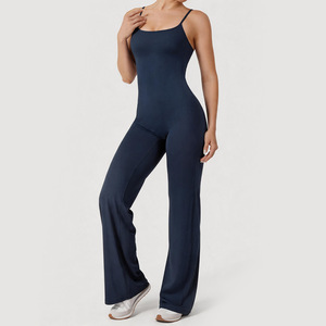 Pantalones acampanados <span class=keywords><strong>de</strong></span> una pieza <span class=keywords><strong>de</strong></span> alta elasticidad y calidad superior, ajustables, para deporte, running, levantamiento <span class=keywords><strong>de</strong></span> cadera, pierna ancha, traje <span class=keywords><strong>de</strong></span> fitness. - Product Image 5