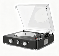 Tourne-disque vinyle vintage personnalisé en usine avec récepteur BT 5.0, 3 vitesses, entraînement par courroie, pour la décoration intérieure, cadeau, utilisation en salon