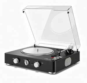 Tourne-disque <span class=keywords><strong>vinyle</strong></span> vintage personnalisé en usine avec récepteur BT 5.0, 3 vitesses, entraînement par courroie, pour la décoration intérieure, cadeau, utilisation en salon - Product Image 1