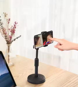 Support de télé<span class=keywords><strong>phone</strong></span> portable <span class=keywords><strong>2</strong></span> en 1 Support de tablette Bureau 360 Rotation pour Desktop Live Streaming Overhead Shoot Video Round Base - Product Image 4