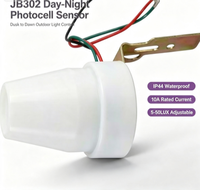 Capteur de lumière jour/nuit à cellule photoélectrique 10A 110-240VAC IP44 5-50LUX Réglable 50-60Hz pour l'automatisation des lampadaires de jardin, de cour et de rue