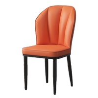 Chaise de salle à manger nordique de luxe moderne et minimaliste, design sans accoudoirs, rembourrage doux, structure en acier inoxydable pour restaurant et hôtel