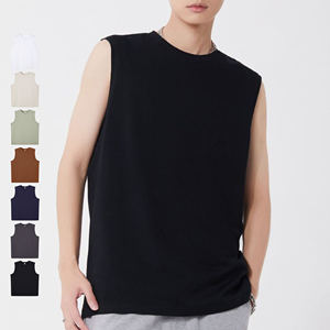 Gilet classique en pur coton pour homme 240g 32 fils doubles pour un confort quotidien et un style intemporel - Product Image 3