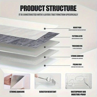 Papel Tapiz Autoadhesivo Grueso con Efecto de Ilusión 3D - Adhesivo Removible para Paneles de Pared con Diseño de Azulejos para Decoración de Paredes