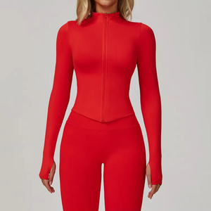 Ensembles de <span class=keywords><strong>yoga</strong></span> personnalisés avec logo, ensembles de fitness sans couture pour femmes, ensemble soutien-gorge à manches longues réversible, vêtements de sport grande taille - Product Image 5