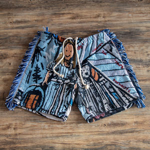 กางเกง<span class=keywords><strong>ขา</strong></span><span class=keywords><strong>สั้น</strong></span>ผ้าทอแจ็คการ์ดลายฮิปฮอปสำหรับผู้ชาย ดีไซ<span class=keywords><strong>น</strong></span>์ใหม่ ผลิตจากผ้าฝ้ายรีไซเคิลผสมโพลีเอสเตอร์ ระบายอากาศได้ดี <span class=keywords><strong>ราคา</strong></span>โรงงาน - Product Image 4