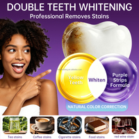 Bandes blanchissantes violettes pour usage domestique, antidérapantes, sans résidus, 7 sachets, Violet V34 6%hp, bandes blanchissantes sèches pour les dents