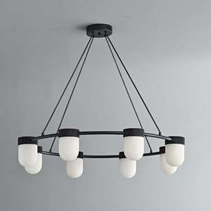 Lámpara colgante minimalista moderna de 6 cabezas, lámpara de techo redonda LED para sala de estar, comedor, dormitorio, iluminación del hogar - Product Image 4