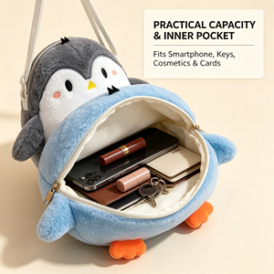 Bolso Bandolera de Peluche de Pingüino Ute, Suave, de Animal de Peluche, para Niñas, Venta al por Mayor Directa de Fábrica Global, <span class=keywords><strong>Compra</strong></span> a Granel - Product Image 2