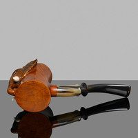 MUXIANG Pipe à tabac en bois sculpté à la main en forme de bruyère d'éléphant Pipe à fumer à tige Cumberland
