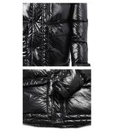 Doudoune Homme Matelassée Brillante Style Canada en Duvet d'Oie et de Canard Noir, à Capuche, Grand Taille, en Nylon, pour Extérieur, avec Logo de Marque Personnalisé