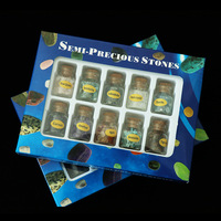 Matériel d'enseignement en pierres semi-précieuses, éléments de cristal minéral, spécimen de minerai, fabrication artisanale, boîte cadeau en cristal, vente en gros, 10 pièces