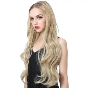 4 Clips U Part Wig Synthetic Hair Extension Clip in Half Wig Cap Hairpiece