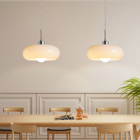 Lustre en verre blanc chaud LED à hauteur réglable de Style Bauhaus du milieu du siècle minimaliste nordique pour le salon